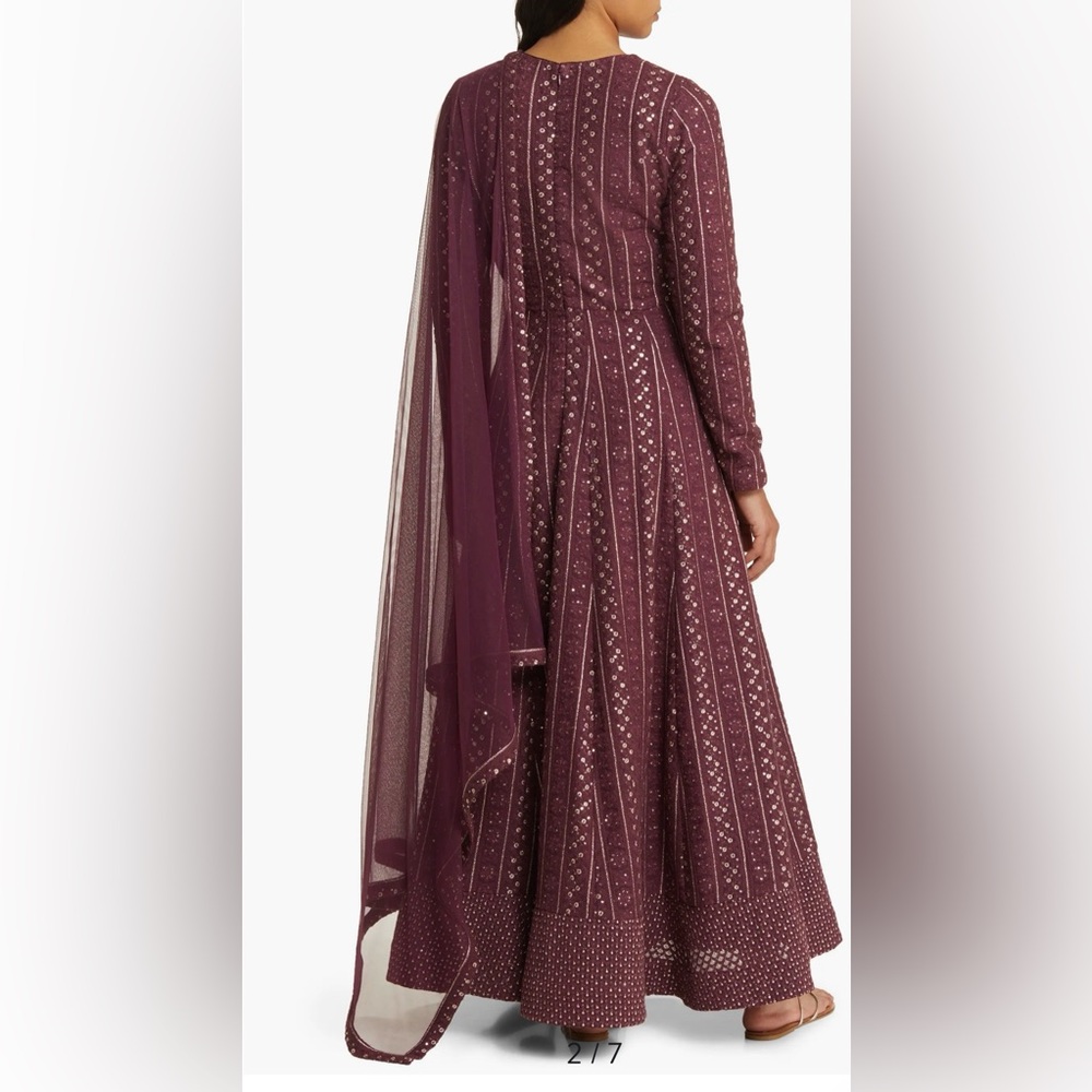 SANI 
Name' Samud Embroidered Long Sleeve Anarkali With Dupatta NWOT - Picture 3 of 9